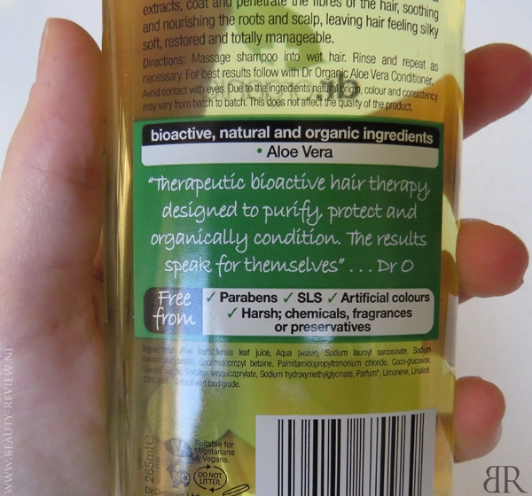 Dr. Organic Aloë Vera Shampoo ingrediënten