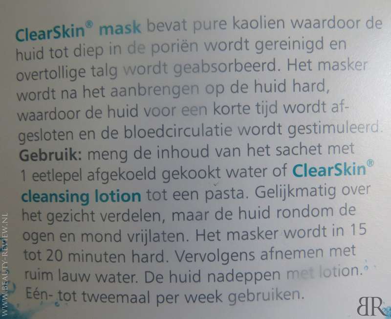 ClearSkin masker gebruiksaanwijzing