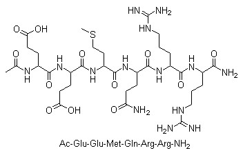 Structuurformule van Argireline oftewel Acetyl Hexapeptide-8