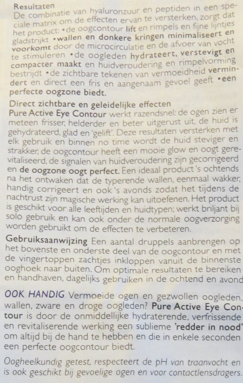 Collistar Eye Contour Hyaluronic Acid + Peptides Perfect Eyes bijsluiter